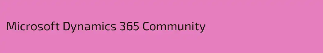 Microsoft Dynamics 365 Community